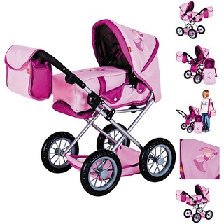 Knorrtoys® Kombi-Puppenwagen Ruby, princess pink, mit Wickeltasche rosa