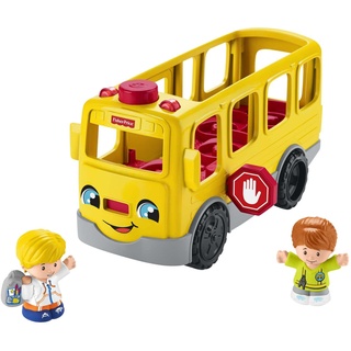 Fisher-Price HJN36 - Little People Schulbus – mehrsprachige Version, Spielzeug zum Anschieben mit Musik für Kleinkinder und Vorschulkinder ab 1 Jahr