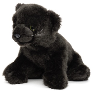 Uni-Toys - Schwarzer Panther Baby, sitzend - 25 cm (Länge) - Plüsch-Wildtier - Plüschtier, Kuscheltier