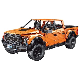 Technik Pick-Up Truck für Forde F150 Raptor, 1:8 Groß Auto Modellbausatz, 3249 Teile Klemmbausteine Auto MOC Bausatz, Kompatibel mit Ford F150 Raptor Technik