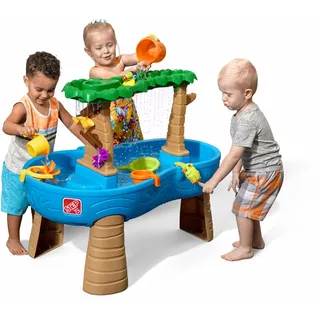 MELARQT Step2 Tropical Rainforest Wasserspieltisch | Großer Wassertisch mit 13-teiligem Zubehörset | Garten Wasser Spieltisch für Kinder in Blau und Braun