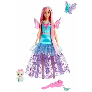 Mattel JCW48 - Barbie - A Touch of Magic - Malibu Puppe mit zwei märchenhaften Tieren