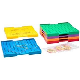 Wissner® aktiv lernen Lernspielzeug »Geometriebretter groß doppelseitig in 6 Farben (6 Stück)« (180-St), RE-Plastic®
