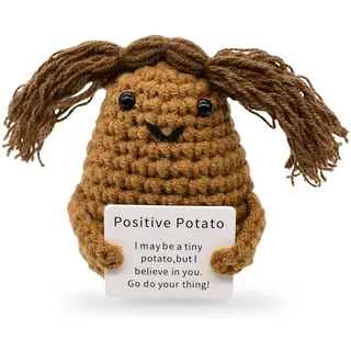 Pocket Hug positive Kartoffel, Mini Plüsch Figuren, lustige positive Kartoffel Puppe, kreative Stricken Wolle Kartoffel Puppe Geschenke für Frauen, Abschied Geschenk Kollegen, beste Freund Geschenke