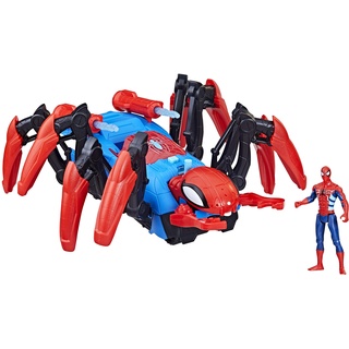 Marvel Spider-Man Krabbelspinne mit Wasserspritze, Superhelden-Spielzeug ab 4 Jahren, feuert Projektile und Wasser ab