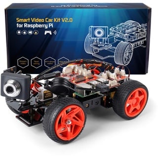 SUNFOUNDER Smart Video Car Kit V2.0 für Raspberry Pi 4 Model B 3B+ 3B Roboter Bausatz mit Graphical Visual Programming Language, Remote Control, Elektronik Auto Robot Spielzeug