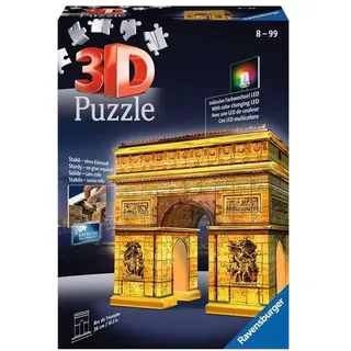 RAVENSBURGER 12522 3D-Puzzle Triumphbogen bei Nacht