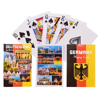 Kartenspiel Spielkarten Poker Karten Playingcard Deutschland Germany 54 Blatt Souvenir Geschenk (9x6x1.8cm)