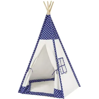 howa Tipi Zelt Sterne weiß/blau incl. Bodenmatte, 185 hoch