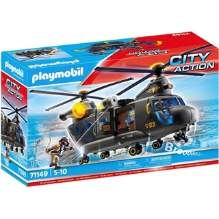 Playmobil® Konstruktions-Spielset SWAT-Rettungshelikopter (71149), City Action, (117 St), Made in Europe; mit Licht und Sound bunt