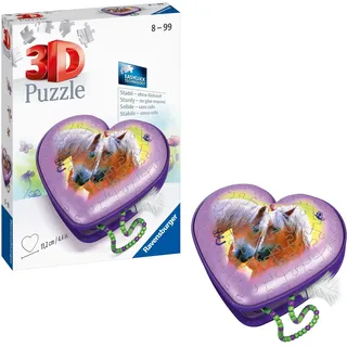 Ravensburger 3D Puzzle 11171 - Herzschatulle Pferde - 54 Teile - Aufbewahrungsbox für Pferde-Fans ab 8 Jahren, Pferde Geschenke für Mädchen und Jungen