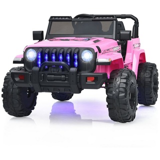 COSTWAY Elektro-Kinderauto 12V Jeep, mit 2 Geschwindigkeiten rosa