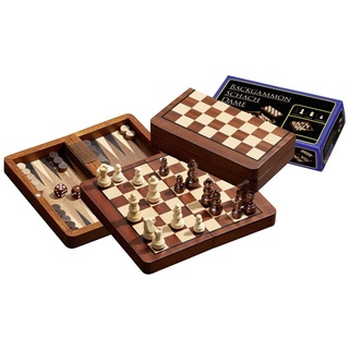 Philos 2517 - Schach Backgammon Dame Set Reise Feld 18 mm magnetisch