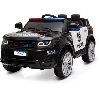 Moni Kinder Elektroauto Squad JC002 Musikfunktion 2 Motoren Gurt Sirenenleuchten schwarz