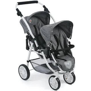 Bayer Chic 2000 68976 Tandem-Buggy Vario - Puppenwagen, Grau (Jeans Gray), 3 bis 7 Jahre alt.