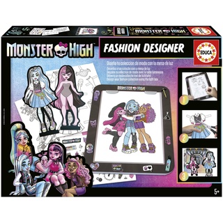 Educa - Bild Design Monster High, Styling-Werkstatt Monster High Fashion Designer und fordern Sie Ihre Looks mit Barbie Figurinen auf dem Podium der Mode-Herausforderung. Ab 5 Jahren (19826)