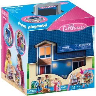 Konstruktions-Spielset PLAYMOBIL "Mitnehm-Puppenhaus (70985), Dollhouse" Spielbausteine bunt Kinder Altersempfehlung Made in Europe