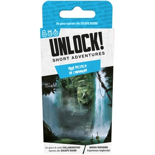 Asmodee - Unlock! Short Adventures, auf der Suche nach Cabrakan – Gesellschaftsspiel mit App, Escape Room, 1-6 Spieler, ab 10 Jahren, italienische Edition