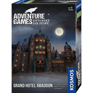 KOSMOS 693190 Adventure Games - Grand Hotel Abaddon Entdecke die Geschichte, kooperatives Brettspiel, für 1 bis 4 Spieler, ab 12 Jahren, spannendes Abenteuerspiel (Deutsch)