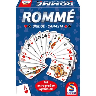 Schmidt Spiele 49420 Rommé Bridge Canasta, Klein und Fein Serie, Kartenspiel, bunt