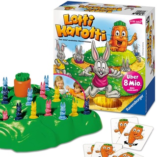 Ravensburger 21556 - Lotti Karotti, Brettspiel für Kinder ab 4 Jahren, Familienspiel für Kinder und Erwachsene, Klassiker für 2-4 Spieler