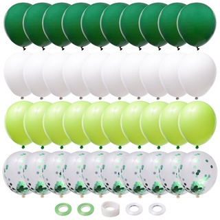 Halcyerdu 85 Stück Grün Luftballon Set, Konfetti Luftballons, Farben Latex Luftballons, Party Bunte Dekorative Ballons