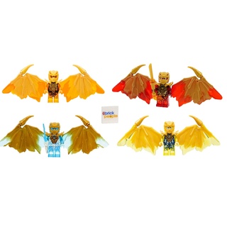LEGO Ninjago Crystalized Golden Dragon Combo Set: Cole Jay Zane und Kai Minifiguren mit Waffen