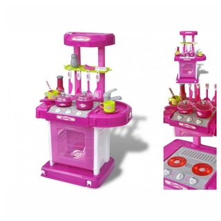 vidaXL Kinder-Küchenset Kinderküche mit Zubehör Spielküche mit Licht und Soundeffekten Rosa rosa