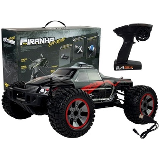 LEAN Toys Spielzeug-Auto Offroad ferngesteuert Rot große Räder 40 km/h Schnell Spielzeugauto schwarz