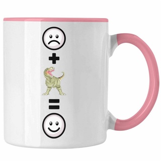 Trendation Tasse T-Rex Dinosaurier Tasse Geschenk für Dino Fans T-Rex :(Dinos) rosa