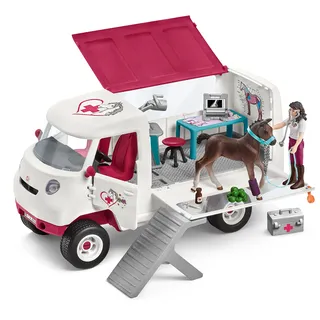 schleich 42439 HORSE CLUB Mobile Tierärztin mit Hannoveraner Fohlen, 37 Teile Spielset mit schleich Pferde Figur und vollbeweglicher Tierärztin Figur, Tierarzt Spielzeug für Kinder ab 5 Jahren