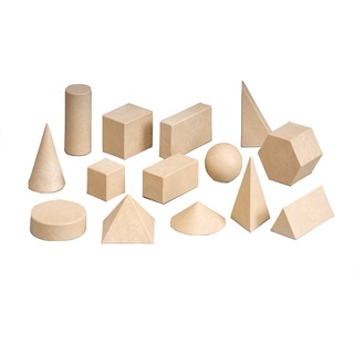 Wissner® aktiv lernen Lernspielzeug Geometriekörpersatz (14 Stück),  Geometrie Lernspielzeug RE-Wood® (14-St), RE-Wood®