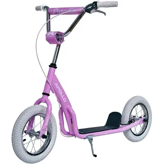 Apollo Scooter Retro Scooter Paradise City Roller mit 12,5 Zoll Luftreifen, Tretroller für Kinder und Jugendliche mit extra breiter Trittfläche rosa