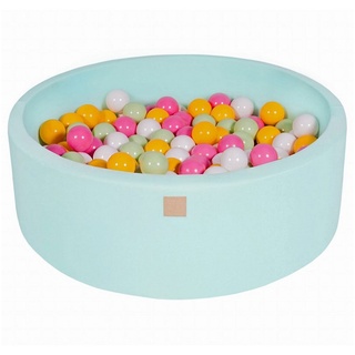 MeowBaby Bällebad Bällebad für Kinder und Babys - Cotton Mint - Bällchenbad, (Bällebad mit 200 Bällen), Rundes Kugelbad 90x30cm mit 200 Bunten Bällen, waschbarer Bezug bunt