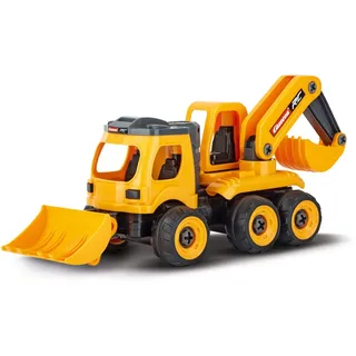 Carrera RC First Bagger - Backhoe Loader mit Controller I Ferngesteuertes Auto ab 3 Jahren für drinnen & draußen I Mini Spielzeugauto mit echtem Sound zum Mitnehmen I Spielzeug für Kinder & Erwachsene