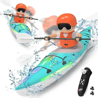 LYtech RC Boot Kinder Ferngesteuertes 2,4 GHz Boot Ferngesteuertes Rennboot mit LED-Licht für Pools und Seen Poolspielzeug Boot Ferngsteuert Spielzeug im Freien Geschenke für 3+ Jahre Jungen Mädchen