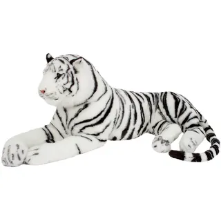 BRUBAKER Kuscheltier Tiger in Lebensgröße - 220 cm Riesiger Plüschtiger (König des Dschungels, 1-St., XXXL Stofftier 2,2m), Gigantisch Groß - Braun oder Weiß weiß