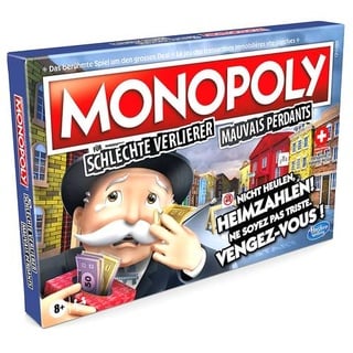 Hasbro - Monopoly - Für schlechte Verlierer (deutsch/französisch) Brettspiel Gesellschaftsspiel