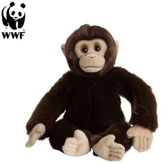 WWF Kuscheltier Plüschtier Schimpanse (30cm), sitzend beige|braun