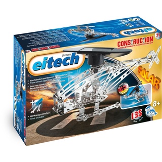 Eitech 2042565 71 00071-Metallbaukasten Helikopter Set mit solarbetriebenem Motor, 135-teilig, Multi Color