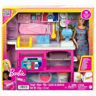 Mattel® Spielwelt Mattel HJY19 - Barbie - Buddy ́s Cafe, Spielset mit Puppe & Zubehör z bunt