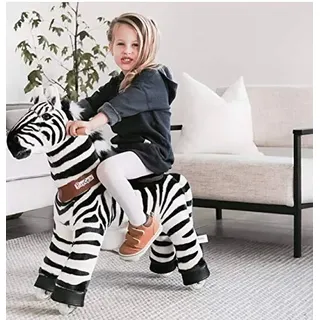 PonyCycle Offizielle Klassisch U-Serie Reiten auf Zebra Spielzeug Plüsch Lauftier Zebra für Alter 4-9 Mittlere Größe U468