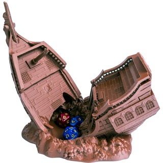 Piratenschiff-Würfelturm, perfekter Würfelturm für Dungeons and Dragons, Tisch-RPG, Miniaturspiele und Brettspiele