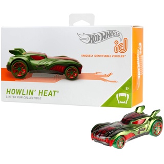 Hot Wheels id FXB08 - Die-Cast Fahrzeug 1:64 Howlin' Heat mit NFC-Chip zum Scannen in der Hot Wheels id Wheels iD App, Auto Spielzeug ab 8 Jahren, Mehrfarbig