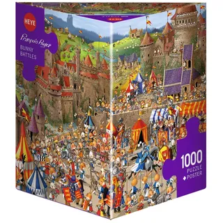 Heye HY29920 Bunny Battles, Francois Ruyer Puzzle, Brown, 1000