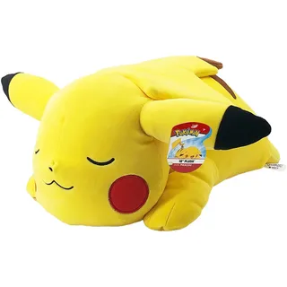 Pokémon Bandai Plüschtier Pikachu, 40 cm, schläft – Plüsch, sehr weich – WT97920
