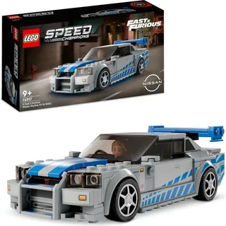 LEGO 76917 Speed Champions 2 Fast 2 Furious Nissan Skyline GT-R (R34) Rennwagen Spielzeug zum Bauen, 2023 Modell Auto-Bausatz mit Brian O'Conner Figur - Beige