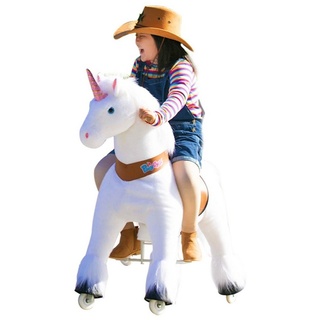 PonyCycle Reitpferd PonyCycle® Modell U Reiten auf Einhorn Spielzeug - Weiß Einhorn, Größe 5 ab 7 Jahren, Ux504 45 cm x 95 cm x 108 cm