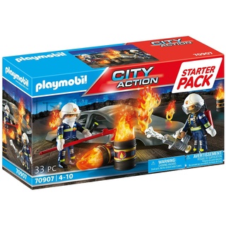 PLAYMOBIL City Action 70907 Starter Pack Feuerwehrübung, Spielzeug für Kinder ab 4 Jahren