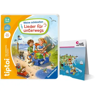 Collectix Ravensburger tiptoi Buch - Meine schönsten Lieder für unterwegs + Kinder Wimmel-Weltkarte | Kinderlieder 4-7 Jahre